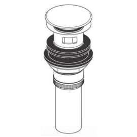 Pop-Up Drain Assembly with Overflow Hole in Polished Nickel