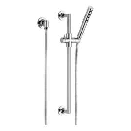 Hand Shower Includes Slide Bar, Hose, Wall Supply, and H2Okinetic Technology in Polished Chrome