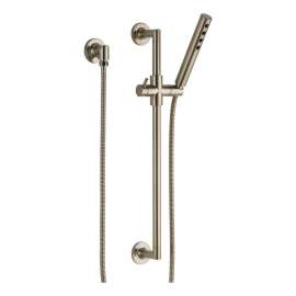 Hand Shower Includes Slide Bar, Hose, Wall Supply, and H2Okinetic Technology in Brushed Nickel