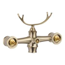 Floor Mounted Tub Filler Body Assembly Less Valve in Brushed Nickel