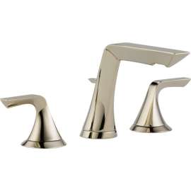 Deck Mounted Widespread Bathroom Sink Faucet in Polished Nickel