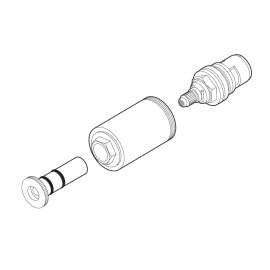 Brizo Quiessence(R): Handle Sleeve Base, Stem and Valve Cartridge, Cold Side, RP75782PC