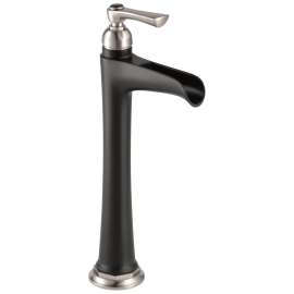 Single Handle Vessel Lavatory Faucet in Luxe Nickel/Matte Black Finish, 1.5gpm Flow Rate