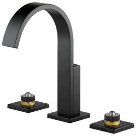 Widespread Lavatory Faucet Less Handles in Matte Black Finish, 1.2gpm Flow Rate