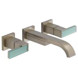 Wall-Mount Vessel Lavatory Faucet Less Handles in Brushed Nickel Finish, 1.2gpm Flow Rate