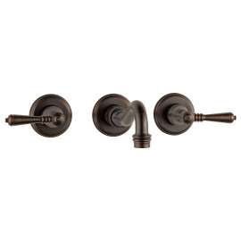 Two Handle Wall-Mount Faucet in Venetian Bronze Finish, 1.2gpm Flow Rate