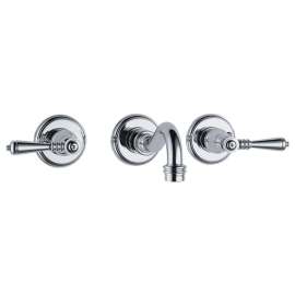 Two Handle Wall-Mount Faucet in Chrome Finish, 1.2gpm Flow Rate