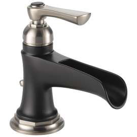 Rook 65061LF-NKBL-ECO Single Handle Single Hole Lavatory Faucet in Luxe Nickel/Matte Black Finish, 1.2gpm Flow Rate