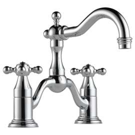 Two Handle Widespread Bridge Lavatory Faucet in Chrome Finish, 1.2gpm Flow Rate