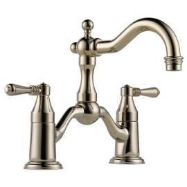 Two Handle Widespread Bridge Lavatory Faucet in Polished Nickel Finish, 1.2gpm Flow Rate