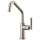 Bar Faucet with Angled Spout and Knurled Handle in Stainless Finish