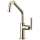 Bar Faucet with Angled Spout and Knurled Handle in Polished Nickel Finish