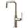 Bar Faucet with Square Spout and Knurled Handle in Stainless Finish