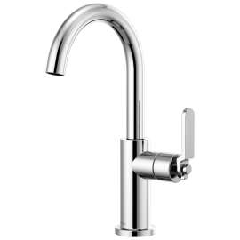 Bar Faucet with Arc Spout and Industrial Handle in Chrome Finish