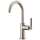 Bar Faucet with Arc Spout and Knurled Handle in Stainless Finish