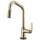 SmartTouch Pull-Down Faucet with Angled Spout and Industrial Handle in Luxe Gold Finish