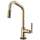 SmartTouch Pull-Down Faucet with Angled Spout and Knurled Handle in Luxe Gold Finish
