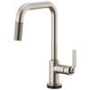SmartTouch Pull-Down Faucet with Square Spout and Industrial Handle in Stainless Finish