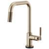 SmartTouch Pull-Down Faucet with Square Spout and Knurled Handle in Luxe Gold Finish
