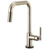 SmartTouch Pull-Down Faucet with Square Spout and Knurled Handle in Polished Nickel Finish