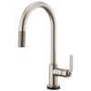 SmartTouch Pull-Down Faucet with Arc Spout and Industrial Handle in Stainless Finish
