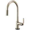 SmartTouch Pull-Down Faucet with Arc Spout and Industrial Handle in Polished Nickel Finish