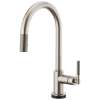 SmartTouch Pull-Down Faucet with Arc Spout and Knurled Handle in Stainless Finish