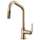 Pull-Down Faucet with Angled Spout and Industrial Handle in Luxe Gold Finish