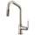 Pull-Down Faucet with Angled Spout and Industrial Handle in Stainless Finish