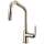 Pull-Down Faucet with Angled Spout and Industrial Handle in Polished Nickel Finish