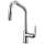 Pull-Down Faucet with Angled Spout and Industrial Handle in Chrome Finish