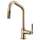 Pull-Down Faucet with Angled Spout and Knurled Handle in Luxe Gold Finish