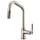 Pull-Down Faucet with Angled Spout and Knurled Handle in Stainless Finish