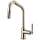 Pull-Down Faucet with Angled Spout and Knurled Handle in Polished Nickel Finish