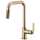 Pull-Down Faucet with Square Spout and Industrial Handle in Luxe Gold Finish