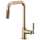 Pull-Down Faucet with Square Spout and Knurled Handle in Luxe Gold Finish