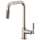 Pull-Down Faucet with Square Spout and Knurled Handle in Stainless Finish