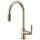Pull-Down Faucet with Arc Spout and Knurled Handle in Luxe Gold Finish