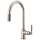 Pull-Down Faucet with Arc Spout and Knurled Handle in Stainless Finish