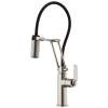 Articulating Faucet with Industrial Handle in Stainless Finish