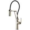 Articulating Faucet with Industrial Handle in Polished Nickel Finish