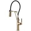 Articulating Faucet with Knurled Handle in Luxe Gold Finish