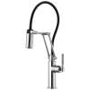 Articulating Faucet with Knurled Handle in Chrome Finish