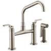 Brizo Litze Bridge Faucet With Angled Spout And Industrial Handle