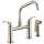 Bridge Faucet with Angled Spout and Industrial Handle in Polished Nickel Finish