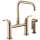 Bridge Faucet with Square Spout and Industrial Handle in Luxe Gold Finish