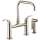 Bridge Faucet with Square Spout and Industrial Handle in Polished Nickel Finish