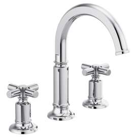 1.5 GPM Widespread Lavatory Faucet with Arc Spout and without Handles in Polished Chrome Finish