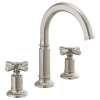 1.5 GPM Widespread Lavatory Faucet with Arc Spout and without Handles in Luxe Nickel Finish