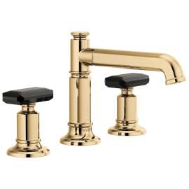 1.5 GPM Widespread Lavatory Faucet with Column Spout and without Handles in Polished Gold Finish